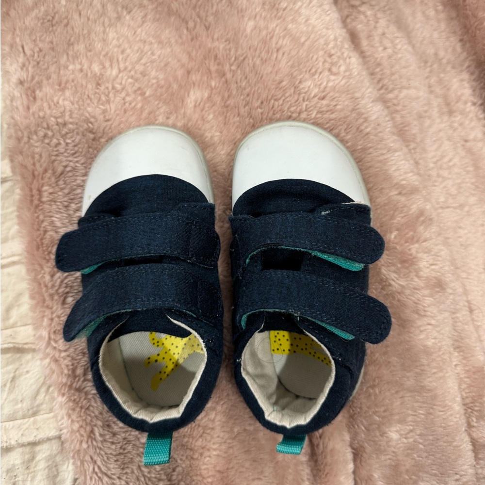 Navy and White Baby Walker Shoes